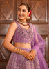 Lilac Purple Embroidered Net Lehenga