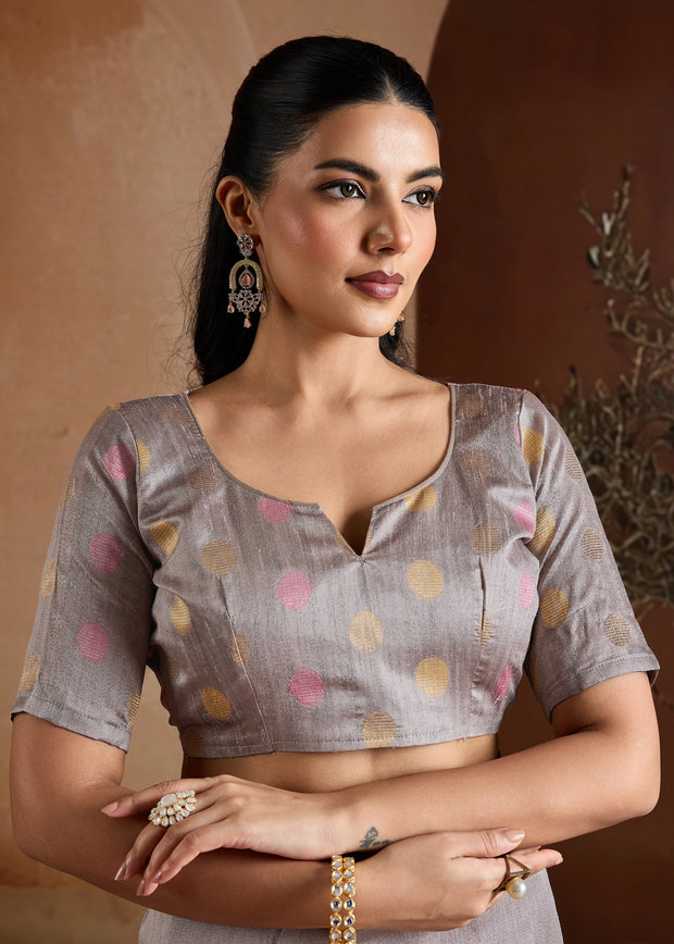 Iris Purple Woven Banarasi Silk Saree