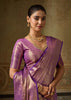 Sparkling Purple Woven Kanjivaram Silk Saree