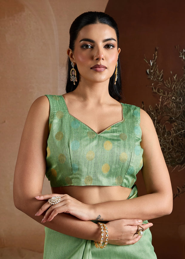 Summer Green Woven Banarasi Silk Saree