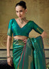 Peacock Green Woven Banarasi Silk Saree