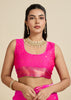 Queen Pink Woven Bronze Zari Paithani Silk Saree