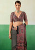 Phantom Black Printed Satin Silk Saree