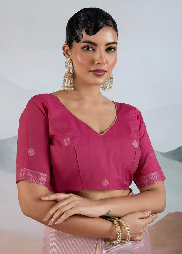 Dusky Pink Woven Tissue Silk Saree
