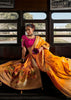 “Exclusive Offer” : Zinnia Orange Woven Embroidered Banarasi Silk Saree
