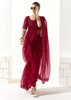 Beet Red Designer Organza Tissue Silk Saree