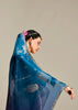 Coral Blue Ombre Banarasi Tissue Saree