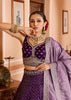 Dahila Purple Tissue Silk Embroidered Lehenga