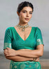 Antique Green Woven Banarasi Silk Saree