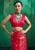 Bright Red Woven Banarasi Satin Silk Saree