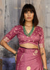 Mauve Pink Woven Banarasi Satin Silk Saree