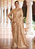 Champagne Beige Bead Work Kanjivaram Soft Silk Saree