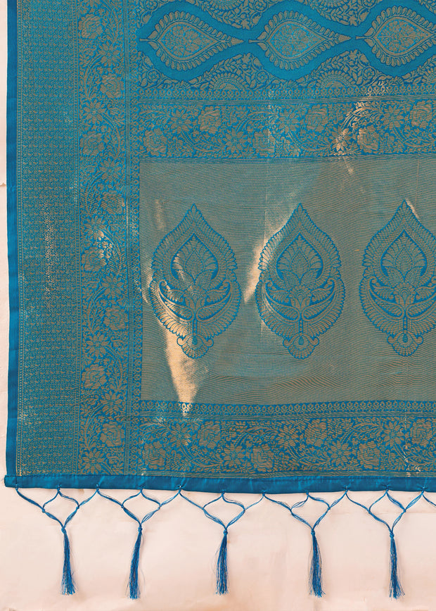 Blue Woven Kanjivaram Silk Saree