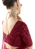 Beet Red Designer Organza Tissue Silk Saree