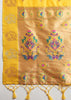 Bright Yellow Woven Bronze Zari Paithani Silk Sareee