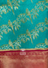 Mayuri: Kanjivaram Leheriya Saree Featuring Majestic Peacocks In Shades of Blue and Red (7659176034497) (7704220139713)