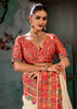 Creamy White Woven Cotton Kashmiri Jamewar Saree