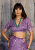 Lavender Purple Woven Banarasi Satin Silk Saree