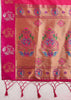 Delight Pink Woven Bronze Zari Paithani Silk Saree