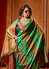 Green Purple Woven Banarasi Silk Saree