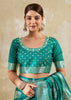 Teal Green Woven Banarasi Silk Saree