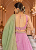 Pink Tissue Embroidered Semi-Stitched Lehenga