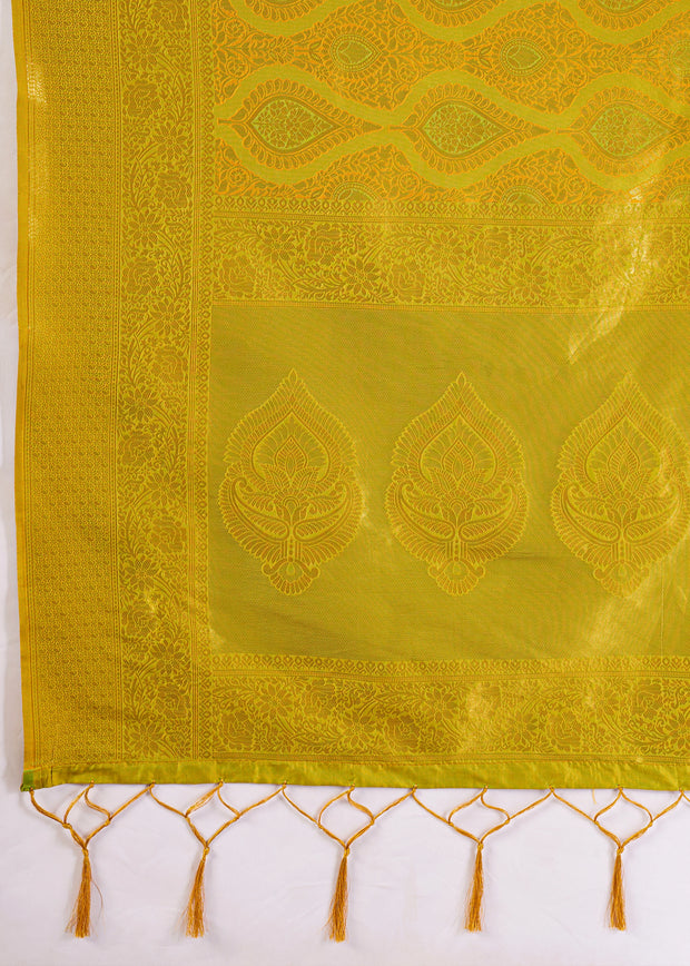 Yellow Woven Kanjivaram Silk Saree