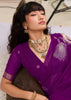 Rich Purple Woven Soft Silk Saree