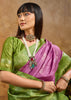 Purple Woven Cotton Silk Saree