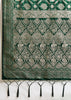 Bottle Green Woven Banarasi Silk Saree