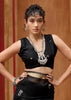 Phantom Black Woven Cotton Silk Saree
