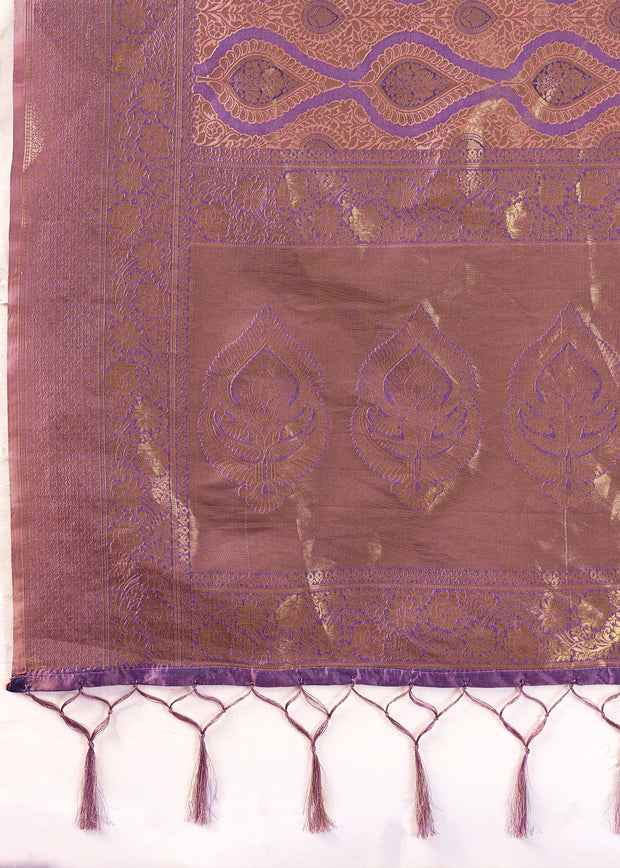 Purple Woven Kanjivaram Silk Saree