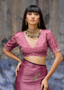 Mauve Pink Woven Banarasi Satin Silk Saree