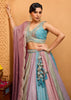 Multicolored Georgette Embroidered Sequins Lehenga Set