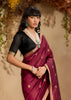 Rich Maroon Woven Cotton Silk Saree