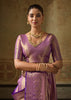 Sparkling Purple Woven Kanjivaram Silk Saree