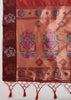 Deep Maroon Woven Bronze Zari Paithani Silk Saree