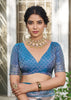 Mailbu Blue Woven Banarasi Silk Saree