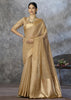 Glided Ivory Woven Cotton Saree