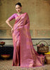 Raspberry Pink Woven Banarasi Silk Saree