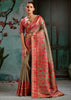 Grey Woven Cotton Kashmiri Jamewar Saree