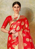 Gold And Beautiful Red Woven Banarasi Saree (5673675620503)