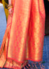 Ceremonial Royal Orange Gold Woven Kanjivaram Saree (5668183277719)