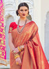 Ceremonial Bridal Red Woven Kanjivaram Saree (5668187603095)