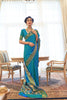 QUEEN BLUE WOVEN KANJIVARAM SILK SAREE (6161589829825)