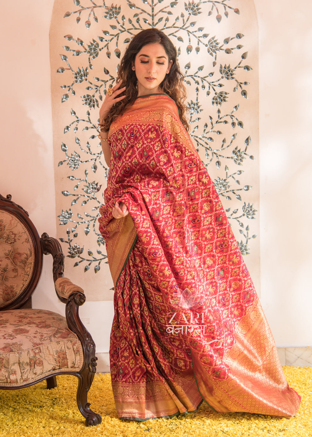 Green Patola Banarasi Silk Indian Wedding Bridal Wear Bandhej Patola Silk  Saree | eBay