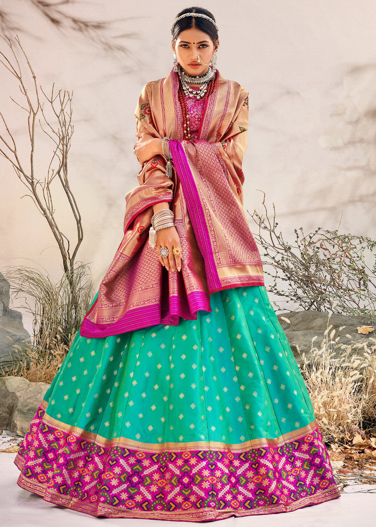 Indian Banarasee Brocade Lehenga Choli With Net Dupatta Heavy Lehenga  Designer Lengha Lehenga Choli Weddin… | Half saree designs, Half saree,  Lehenga designs latest