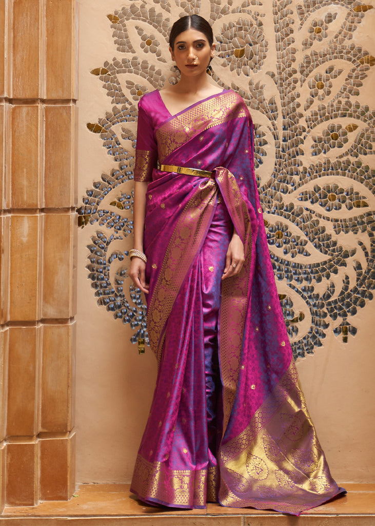 Trending Lavender Silk Saree for South Indian Brides | Wedding blouse  designs, Wedding saree blouse designs, South indian wedding saree