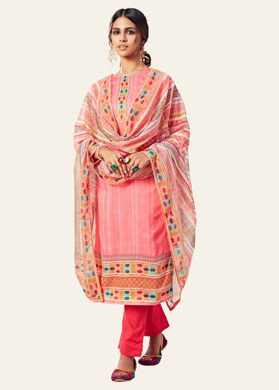 STRAWBERRY PINK SUIT SET WITH BEAUTIFUL DUPATTA (6684252668097)