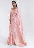 LOTUS PINK WOVEN LINEN SILK SAREE (6757864702145)